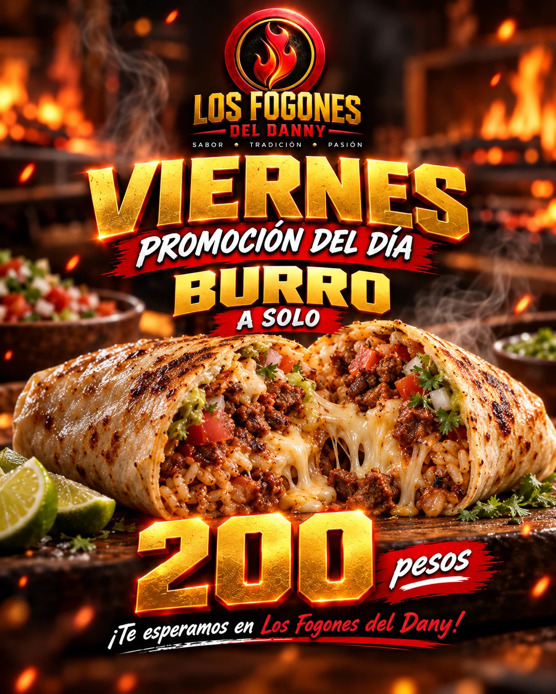 Promoción viernes: burro a 200 pesos